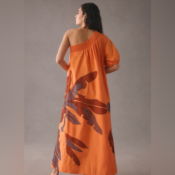 Maeve One-Shoulder Embroidered Maxi Dress - Picture 2 of 4